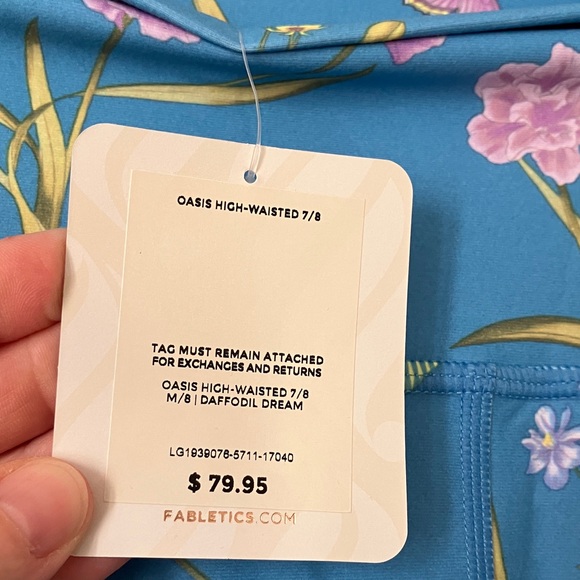 Fabletics Oasis PureLuxe Blue Floral Leggings - Picture 2 of 8